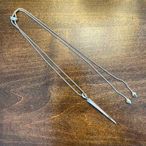 Kendra Scott Silver Spike Charm Adjustable Necklace